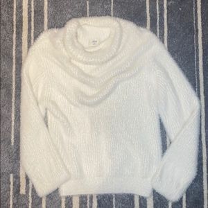 Fluffy white sweater